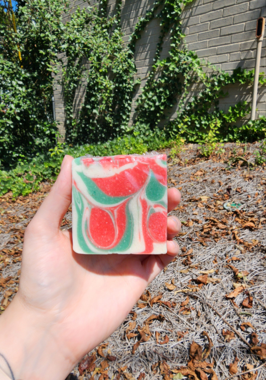 Candy Apple Soap – Handmade Goat’s Milk Bar with Colloidal Oats | Fall Skincare Gift| beef tallow soap