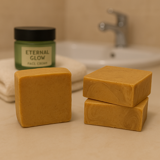 Eternal glow- kojic Acid and Turmeric- Face and Body Bar- lemon and orange essential oil