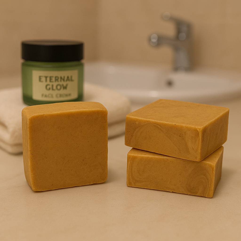 Eternal glow- kojic Acid and Turmeric- Face and Body Bar- lemon and orange essential oil